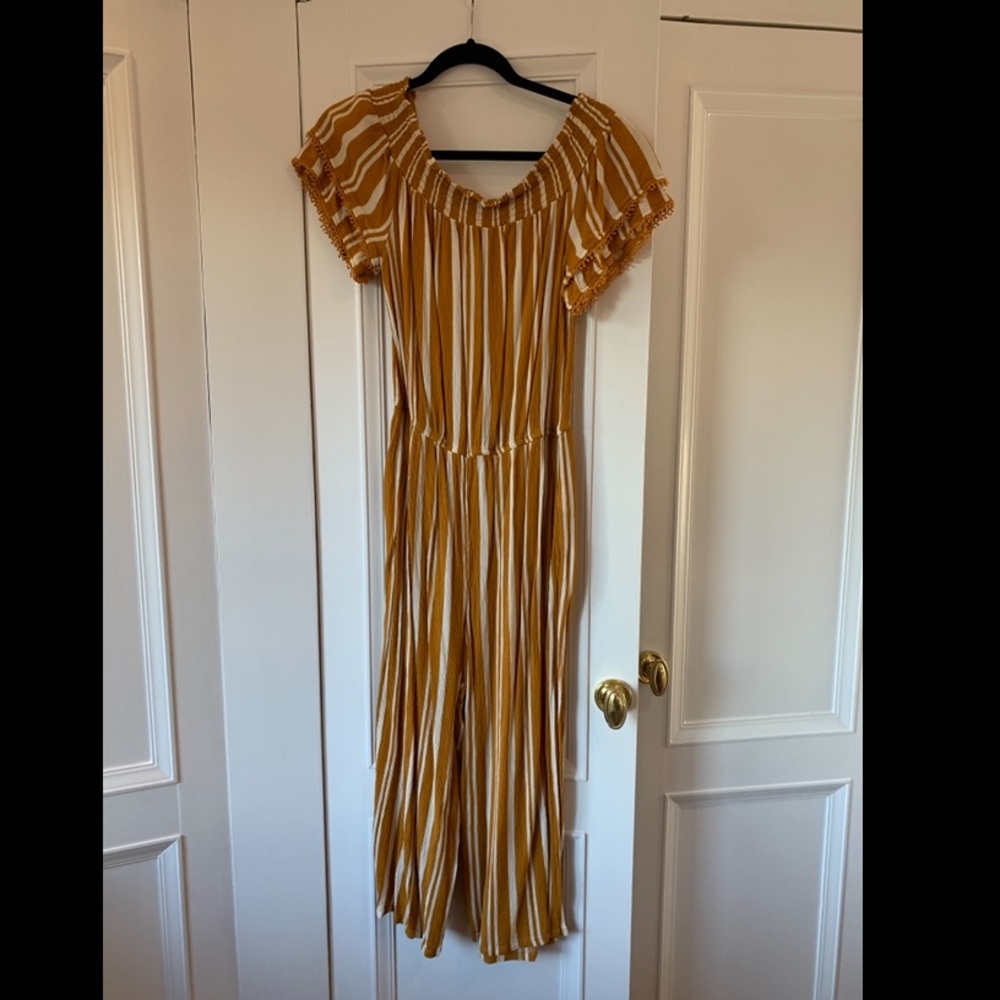 Orange and white striped jumpsuit | Xhilaration